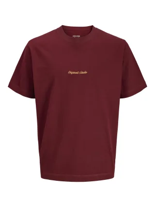 JACK&JONES - JORNORREBRO EMB TEE SS CREW NECK NOOS Cabernet - Gr. - XL