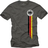 MAKAYA Print-Shirt Bundesadler Deutschland Fußball Trikot EM WM Herren Männer Jungen (Schwarz, Weiß, Blau, Grün, Blaugrau, Grau, S, M, L, XL, XXL, 3XL, 4XL, 5XL) Baumwolle