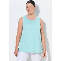 Ulla Popken Longtop Top A-Linie Herzausschnitt ärmellos Pima Cotton