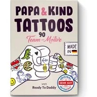 Ready to Daddy Kindertattoo Papa & Kind Team Tattoos 90 Stück Team-Motive