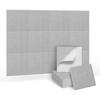 FIVMEN Wandpaneel Akustikpaneele Wand Selbstklebend Schalldämmung 3D Wandverkleidung, Akustik Schwarz/Weiß/Hellgrau 12er/set Polyesterfaser