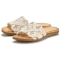 LASCANA Sommerschuh, offener Schuh, Mule, Sandale, Pantolette mit modischem Häkelmuster VEGAN