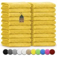 NatureMark Gästehandtuch 20er-Sparpack Frottier Gästetücher 30x50cm, 100% Baumwolle (20-St), Gästehandtuch 30x50cm Gelb