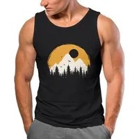 Neverless Tanktop Herren Tank-Top Outdoor Print Natural Badge Logo Wandern Fashion mit Print