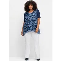 Sheego T-Shirt Blusenshirt Kurzarm aus Jersey und Chiffon