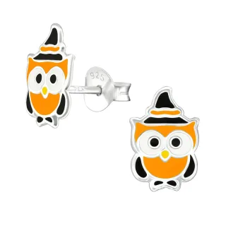 Halloween Eulen Ohrringe aus 925 Silber