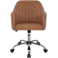 Yaheetech Drehstuhl Bürostuhl auf 5 Rollen Höhenverstellbar & Drehbar, Polsterstuhl ergonomischer Schreibtischstuhl mit Wippfunktion