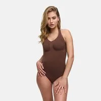 cfab Shaping-Body Neckholder Bodysuit mit Slip-Braun-2XL (1-tlg)