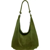 Caspar Schultertasche Damen Vintage Leder Tasche Hobo Bag - CLASSIC LINE - Modell No.617, 100% italienisches Veloursleder, samtig weich, angenehmer Tragekomfort
