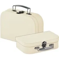 VBS Truhe, 2er-Set, aus cremefarbenem Karton