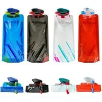 LuxusKollektion Trinkflasche Wasserflasche Faltbar BPA frei Clip Rot schwarz weiß blau 700ml