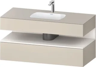 Duravit Qatego Einbauwaschtisch mit Konsolenwaschtischunterbau Taupe Supermatt 1200x550x600 mm - QA4 QA4787084830000