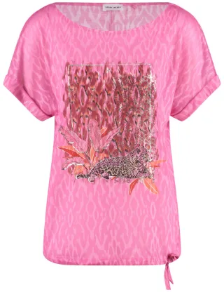 GERRY WEBER Collection - T-Shirt mit Frontprint violet/pink - Gr. - 38
