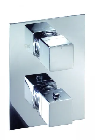 KAJA-Aquadrat Thermostat Fertigmontage- Bausatz f.Einbaukörper m .Absperrung, chrom 34852-C