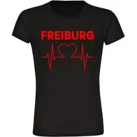 multifanshop T-Shirt Damen Freiburg - Herzschlag - Frauen