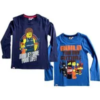 LEGO® kidswear Langarmshirt 2x Lego Movie Langarm T-Shirt Blau Jungen Sweatshirt Doppelpack