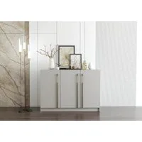 MOEBLO Kommode Glamy 3D (Elegante 3-türige Kommode mit viel Stauraum, geräumigen Einlegeböden und goldfarbenen Griffen – Ideal für Schlafzimmer oder Wohnzimmer, Sideboard Wohnzimmer Kommode Schlafzimmer Komodenschrank Highboard), (BxHxT): 134,5 cm X 