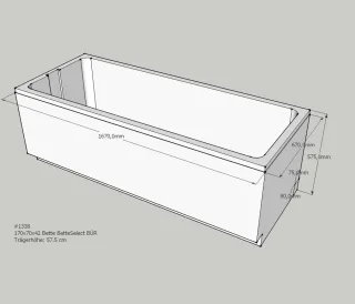 Neuesbad Wannenträger für Bette Select 1700x700 FE re./Übl. vo+hi SW11429