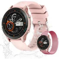 Zevelora Damen's IP68 Wasserdicht Fitness-Tracker Telefonfunktion Smartwatch (3,86 cm/1,52 Zoll, Android/iOS), mit austauschbarem weichem Mesharmband, - 390 mAh Akku SPO2, Herzfrequenzsensor, Schlafmonitor & Schrittzähler