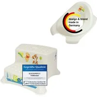 KiNDERWELT Tritthocker 2er Z Winnie Puuh perlweiß WC- Aufsatz + Hocker (2er Set)