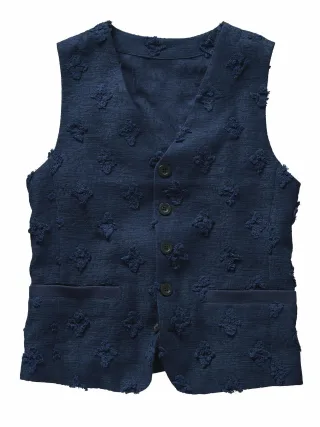 Mey & Edlich Herren Blickmagnet-Weste Blau 85 % Baumwolle, 8 % Viskose, 7 % Polyester