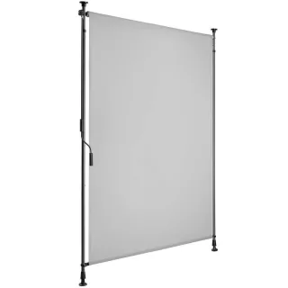 tectake Klemmmarkise, Hellgrau, Kunststoff, 108x310 cm, CE, Sonnen- & Sichtschutz, Sichtschutz Garten, Balkon Sichtschutze