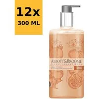Abbott&Broome Flüssigseife Vegane Lotion Handseife Handwaschseife Pumpspender, 12-tlg., Pfirsich Granatapfel