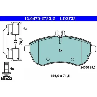 ATE Bremsbel?ge vorne Mercedes C-Klasse W204