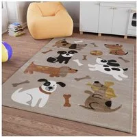 SMART KIDS Kinderteppich Rocky & Friends, rechteckig, Höhe: 10 mm, Moderner Spielteppich, strapazierfähig, pflegeleicht, Konturenschnitt