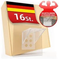 DEKAZIA Wandregalhalter ohne Bohren, Regalbodenhalter selbstklebend, Träger für Regalböden, versch. Größen & Lasten, 4er, 10er, 16er Set 16-tlg., Regalbodenträger Sets Bretthalter für Schränke Regale