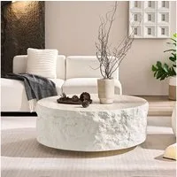 WILLIAMSPACE Couchtisch Column Runder Couchtisch aus Fiberglas mit Steinoptik (1 St)