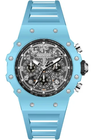 Invicta Racing 69674 Herrenuhr - Quarzwerk - Acryl mit silbernem Zifferblatt - 43 mm
