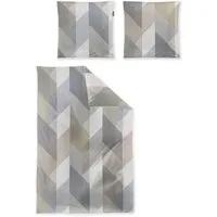 Irisette Bettwäsche Irisette Mako Satin Bettwäsche Wave 8739-80 Streifen natur 135x200, Mako Satin, 2 teilig, Verdeckter Qualitäts-Reißverschluss