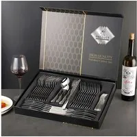 Simloveve Besteck-Set Besteckset für 12 Personen, 48 teilig Edelstahl Besteck set (48-tlg), 12 Personen, Edelstahl, Essbesteck mit Messer Gabel Löffel, in Geschenkbox, Spülmaschinenfest