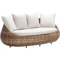 Dehner Gartenlounge-Set Lounge-Sofa Tulum, 3-Sitzer Sofa inkl. Polster, 208 x 97 x 76 cm, modernes, hochwertiges Outdoor-Sofa mit wasserabweisendem Bezug