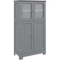 COSTWAY Mehrzweckschrank 4-türig, mit verstellbarem Regal,58 x 30 x 109cm