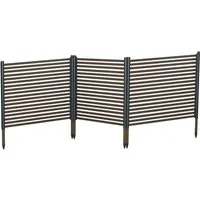 GarveeMore Gartenzaun 3 Stück Sichtschutzzaun, Freistehender dekorativer Zaun 270*124cm