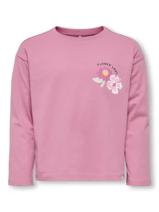 KIDS ONLY - KMGJOAN LIFE LS REG PRINTED TEE JRS Cashmere Rose - Gr. - 104