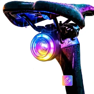 WEST BIKING Bicycle Taillight Magnetic Switch Colorful Smart Brake Taillight Mountain Road Bike Night Riding Warning Lig