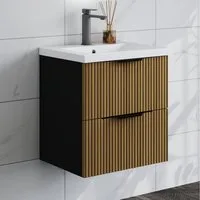 duschspa Waschtisch Waschbecken mit Unterschrank Badmöbel Set Hängeschrank, mit Griffe, 50/60/80/100/120 cm