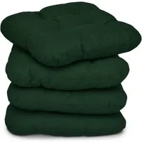 Beautissu Stuhlkissen 4er Set Sitzkissen Lisa Dunkelgrün, 40x40x8cm, Indoor & Outdoor Kissen mit 8cm Schaumstoff Füllung, widerstandsfähig