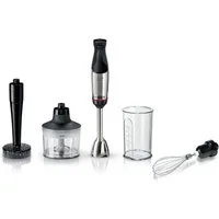 BOSCH Stabmixer ErgoMaster Serie 6 MSM6M633, Zerkleinerer, Kartoffelstampfer, Edelst., 1000 W, Schneebesen, Becher, Metallkuplung, Luftkühlung, 10Jahre Motorgarantie