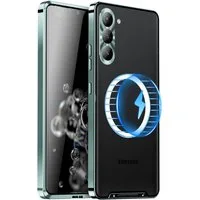 Wigento Handyhülle Für Samsung Galaxy S23 FE 5G Magsafe Metall Case Cover Schutz Tasche