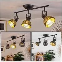 hofstein Deckenleuchte »Mitterthal« Deckenlampe, Metall, Schwarz/Goldfarben, ohne Leuchtmittel, Retro/Vintage-Design mit Lichteffekt, E14, verstellbare Strahler