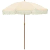 vidaXL Sonnenschirm Strandparasol Gelb und Weiß 160 x 160 x 196 cm