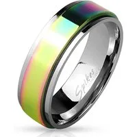 BUNGSA Fingerring 52 (16.6) Bungsa SPINNER-RING Edelstahl Regenbogen - EdelstahlRING (Ring, 1-tlg), Damen Herren