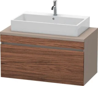 Duravit DuraStyle Konsolenwaschtischunterbau wandhängend Nussbaum dunkel & Basalt Matt 1000x548x512  DS531402143