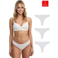 Tazzio String 3er-Pack Damen Tanga F933 (Packung, 3-St., 3er-Pack) Ripp-Struktur für angenehmen Tragekomfort
