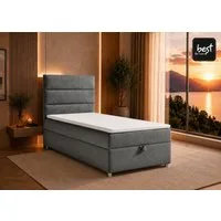 Best for Home Boxspringbett Trinity K-4 Single 5cm Topper Bonell Bettkasten (Einzelbett, Polsterbett mit gepolstertes Kopfteil, Jugendbett, Kinderbett versch. Größen, 1-St., 70x200 80x200 90x200 100x200 cm), Stauraum, ergonomischer Schlafkomfort, mod