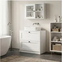 Hyaapwod Waschbeckenunterschrank Badezimmer Unterschrank mit Zwei Schubladen (1-St) 60 x 30 x 60 cm, Weiß